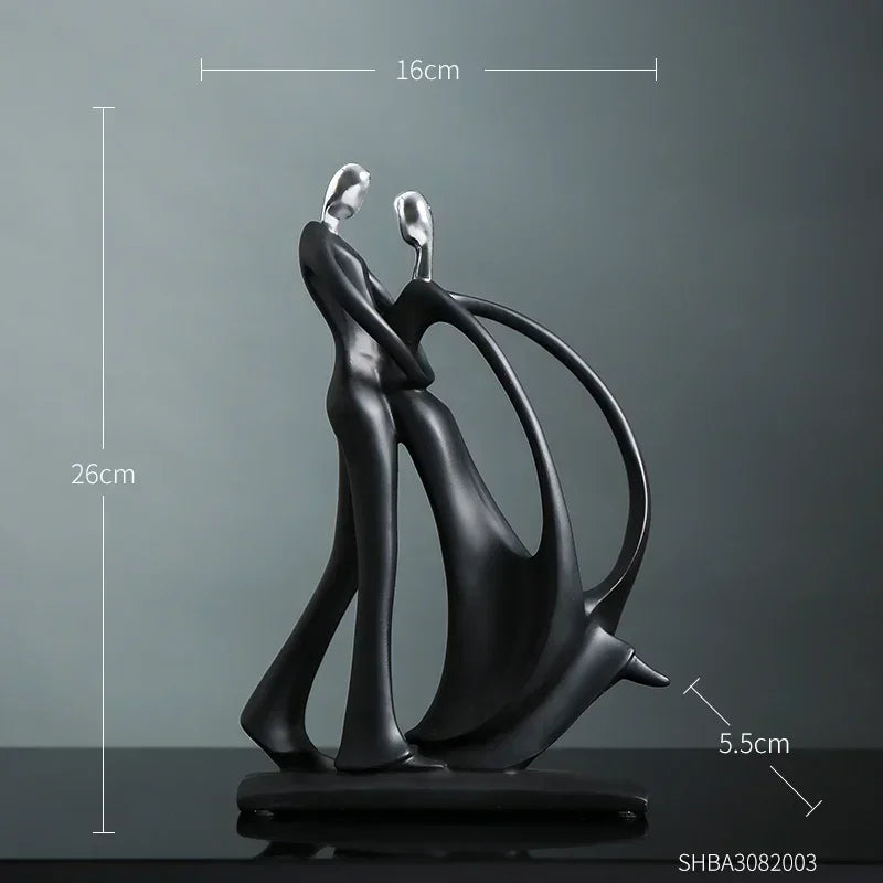 Sculpture Abstract Modern Art Nordic Home Decoration Accessories for Living Room One Piece Resin Statue Dancer Model Desk Decor