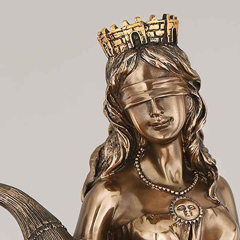 Sculpture Figures Resin Blinded Greek Wealth Goddess Fortuna Plouto Lucky Fortune Sculpture Home Decor Office Gift