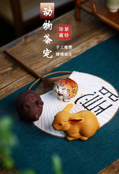 Creative Purple Sand Bionic Animal Tea Ornaments Ornaments Home Desktop Cute Small Objects Living Room Decorations Tea Ceremony