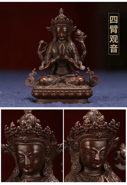 Buddhist pocket Travel Carry-on Accompanying talisman bless safety good luck Tibet Handmade Guanyin Avalokitesvara Buddha statue