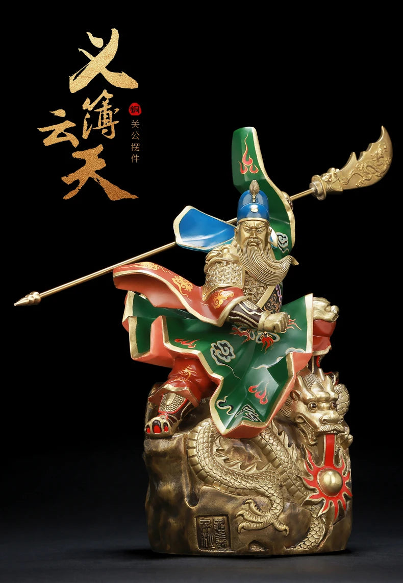 Limited Edition- Company home business TOP efficacious Protection-Money Drawing fortune God GUAN GONG Auspicious dragon statue