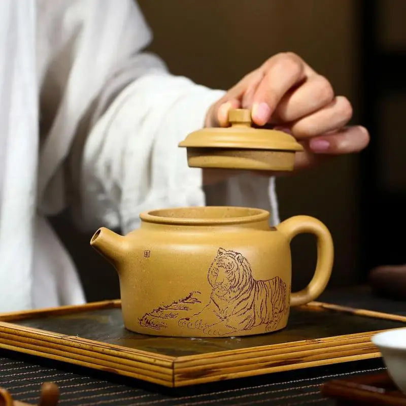 Golden Section Megaphone Bafangde Bell Pot, Zisha Teapot, Yixing Handmade Pot, Kung-Fu Teaware, Purple Clay Drinkware for Puer