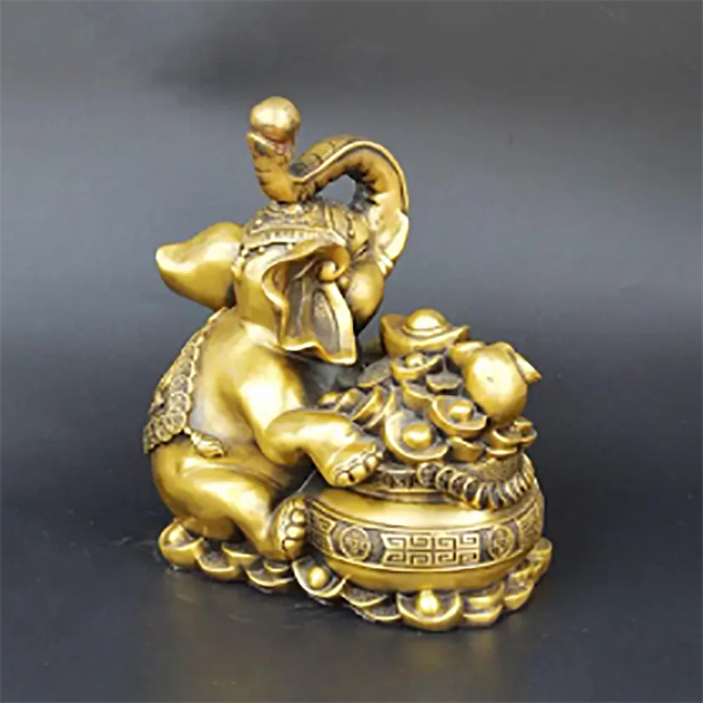 Copper Statue Antique pure copper brass elephant ornaments home accessories office study decoration copper handicraft furnishing