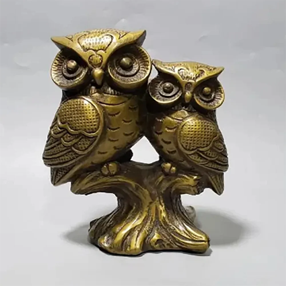Chinese Brass owl home decor sculpture statue