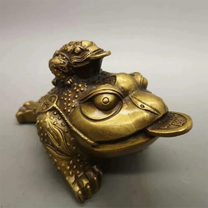 Chinese Pure Brass Golden Toad Statue