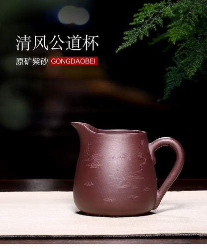 Zanghutianxia Kung Fu Tea Utensils Purple Clay Carved Tea Pot Larg Pitcher Tea Strainer Yixing Clay Tea Pitcher Fresh Wind Fair