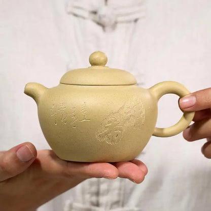 Zisha Teapot Yixing Handmade Pot Kung-fu Teaware  Purple Clay Drinkware For Puer Green Black Chinese Tea Green Clay Charm Pot