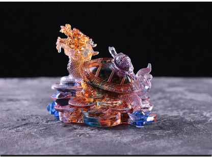 Ancient method Coloured glaze  dragon turtle ornament crafts Home Decorations gift