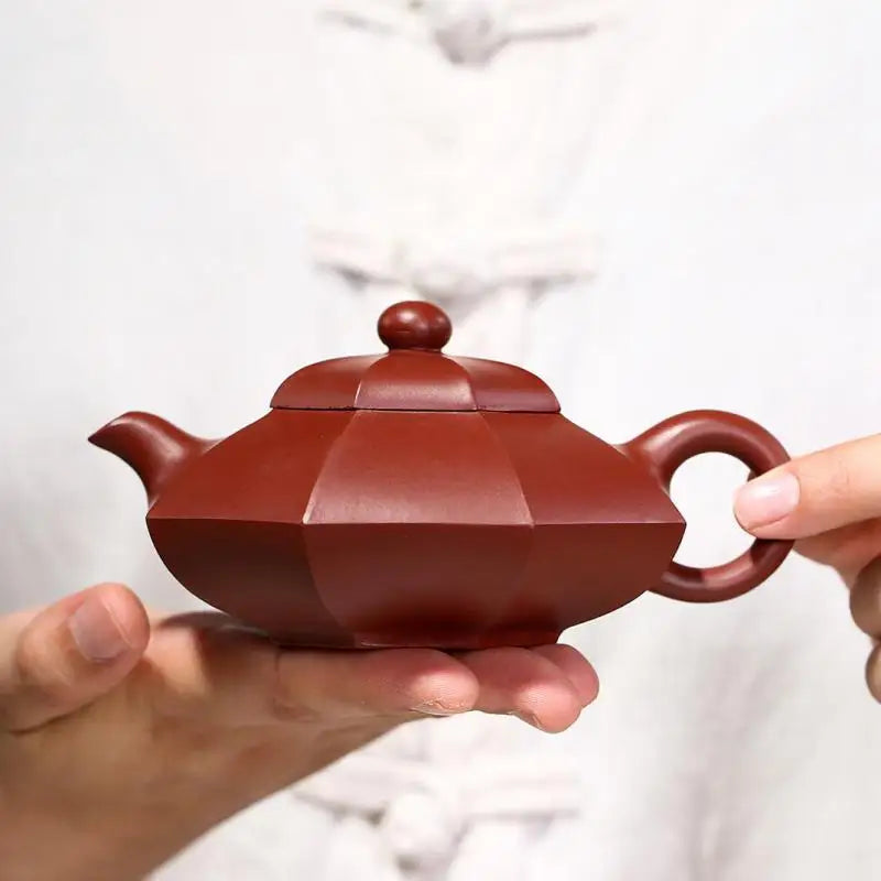 Dahongpao Bafang Acacia Pot Zisha Teapot, Handmade Kung-Fu Teaware, Purple Clay, Drinkware for Puer, Green, Black, Chinese