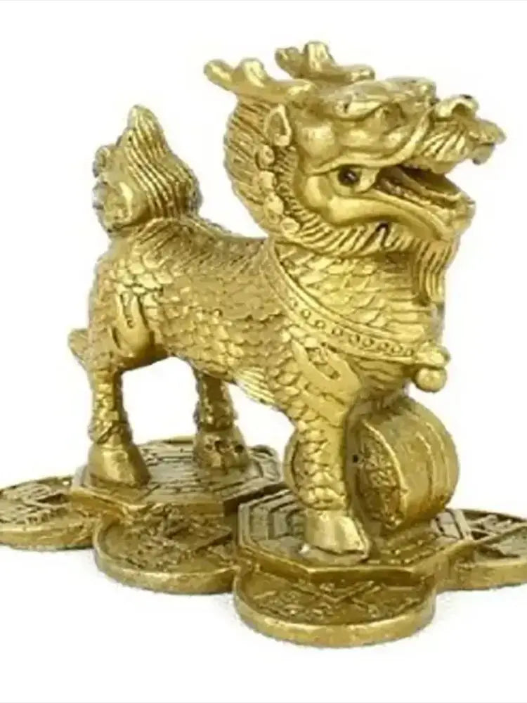 Copper Unicorn ornaments a pair of pure copper town houses recruit money and step on gossip to solve the problem of white tiger