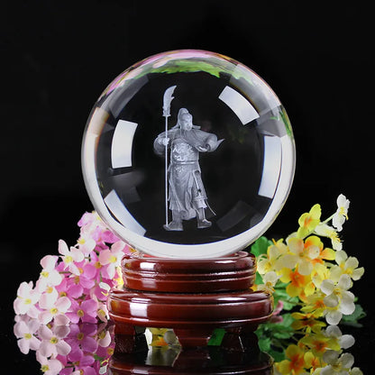 TOP GOOD  2 pieces Talisman-Guanyin Buddha Money Drawing Martial god of wealth guan gong FENG SHUI Figurine 3D Crystal statue