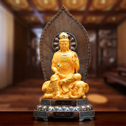 HOT SALE 34CM large # Greco-Buddhist HOME OFFICE Protection # Southeast Asia Thailand GOLDEN elephant GUAN YIN Buddha statue