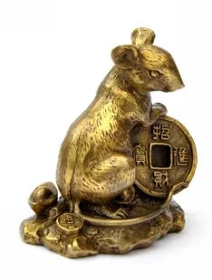 A pure brass medium rat ornaments and s lucky omen of disaster prevention Home Furnishing feng shui ornamentsroom