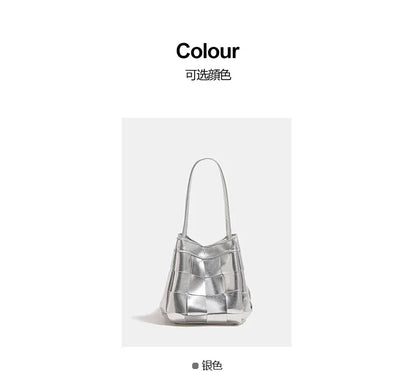 High end handmade woven bag, one shoulder portable bucket bag, versatile ins crossbody bag