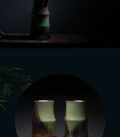 Guanfu Museum Bamboo Flower Arrangement in the Mountains and Rivers Color Glaze Landscape Ink Flower Arrangement Jingdezhen Cera