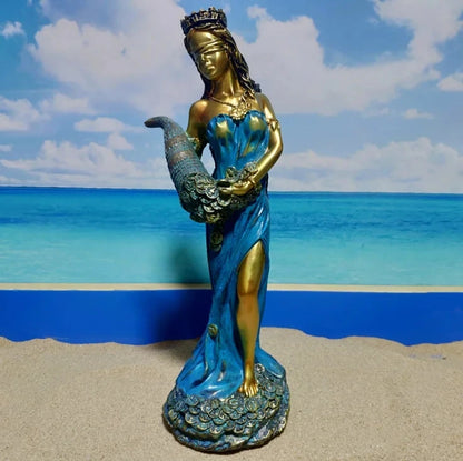 Resin Sculpture Figures Blinded Greek Wealth Goddess Plouto Fortune Sculpture Home Decor Office Gift