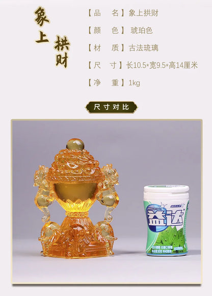 Elephant go for money Coloured glaze ornament Ingots living room home furnishing decoration crafts