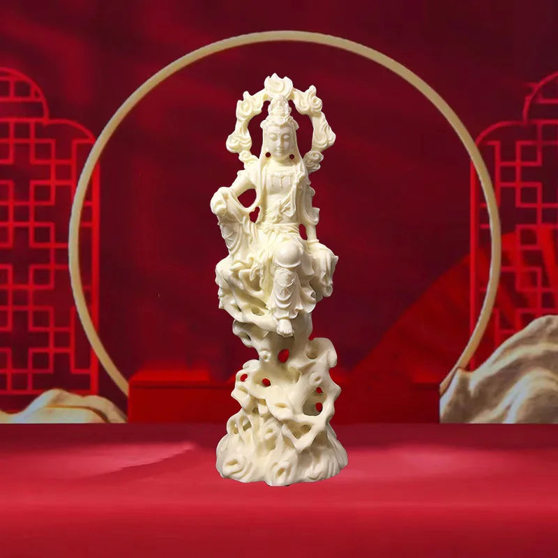 Resin Flame Guanyin Bodhisattva Characters  Sculpture Statue Chinese Buddha Statues  Home Room, Office Feng Shui Statue
