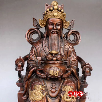 40CM large -home office efficacious Mascot bring wealth fortune FENG SHUI CAI SHEN fortune GOD brass statue Sculpture