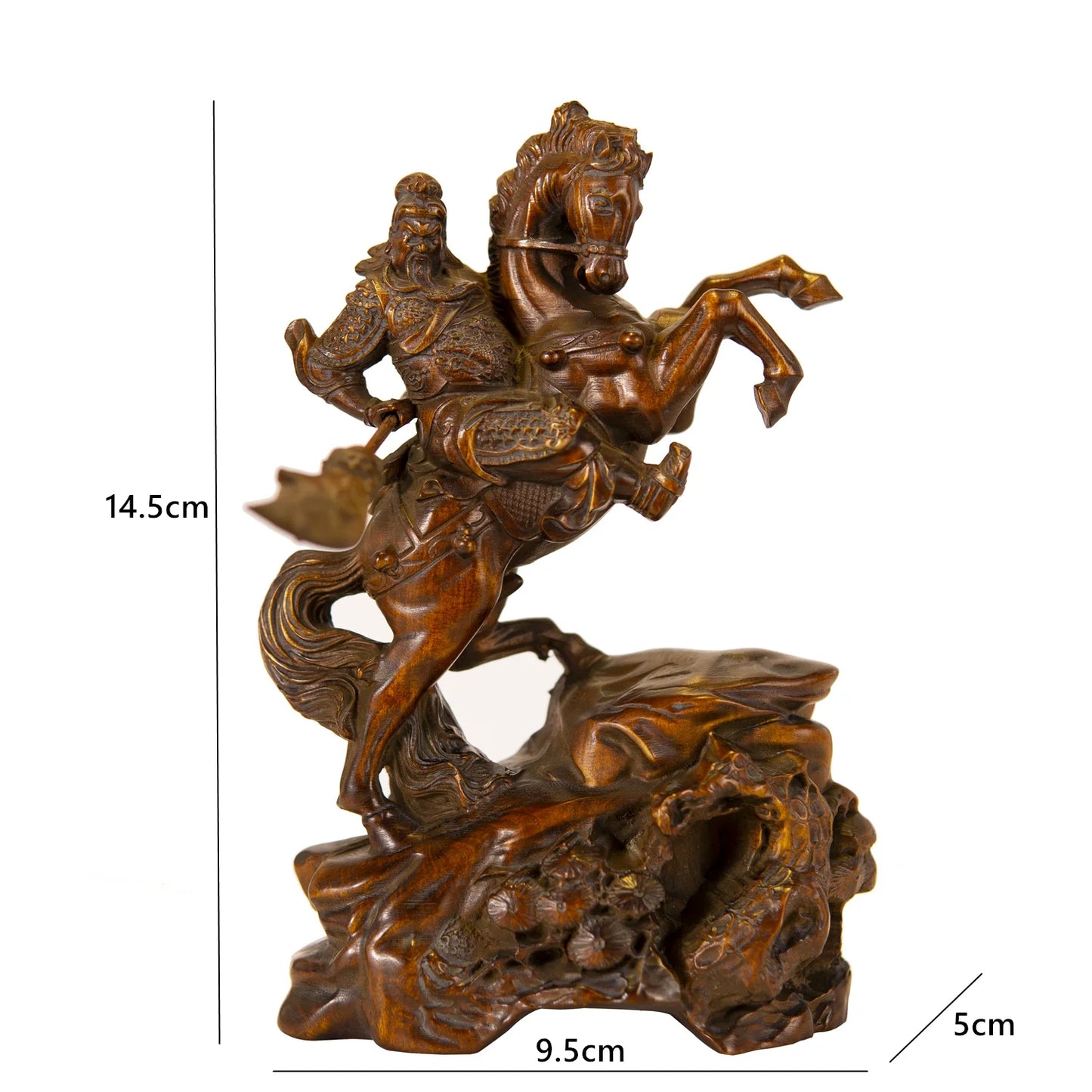 Three Kingdom Guan Yu Figurine Knight Chinese History Figures Guan Gong Wood Statue Feng Shui Home Decorations