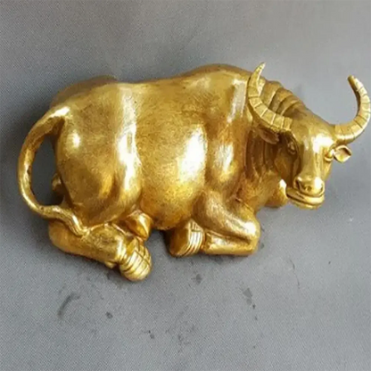 1 pair of pure copper cattle lying cattle ornaments