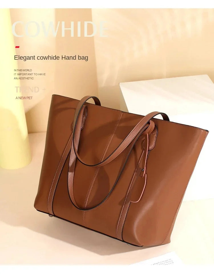 Female 2024 new euramerican style oil wax contracted leather shoulder of b/l ladies hand bags