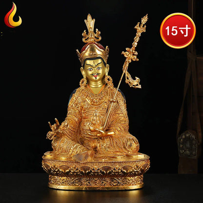 LARGE Huge 50CM HOME Hall efficacious Protection Talisman Tibetan GOLD Guru Padmasambhava Buddha Buddhist brass statue