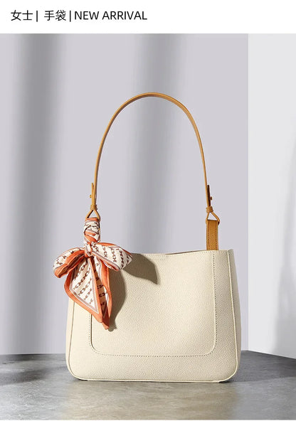 Large Capacity Genuine Leather Armpit Shoulder Bag Niche Retro Handbag First Layer Cowhide Tote Bag Purse  Designer Bags Luxury