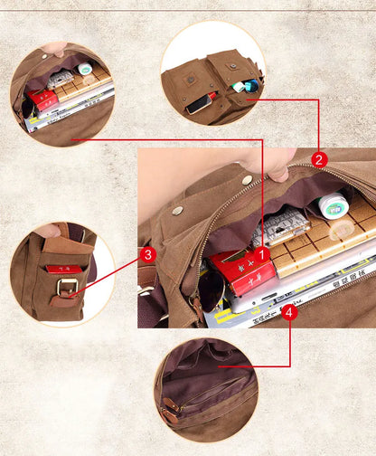 Men Canvas Shoulder Bags Casual Tote Travel Men's Crossbody Bag Luxury Messenger Bags Fashion High Quality Handbag