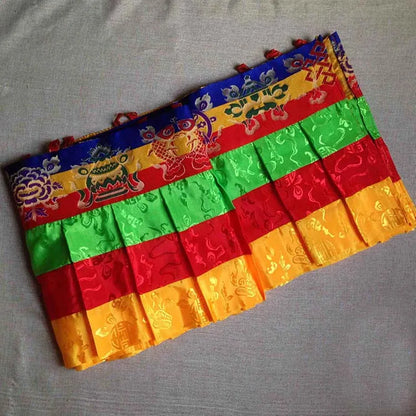 Wholesale Buddhist supply 4.8 Meter Buddhism family Temple Auspicious Embroidery wall Hanging Enclosing Altar table curtain