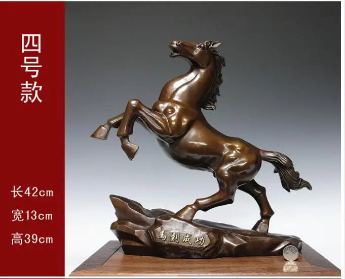 Good luck-Success GOOD HOME Company business decorative KAIGUANG FENG SHUI bronze HORSE  statue Mascot # home art  large