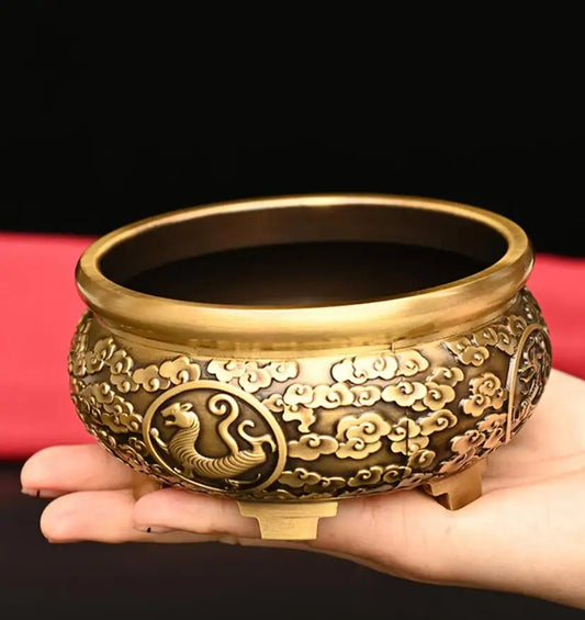 Seiko brass Four god beast Incense burner crafts statue