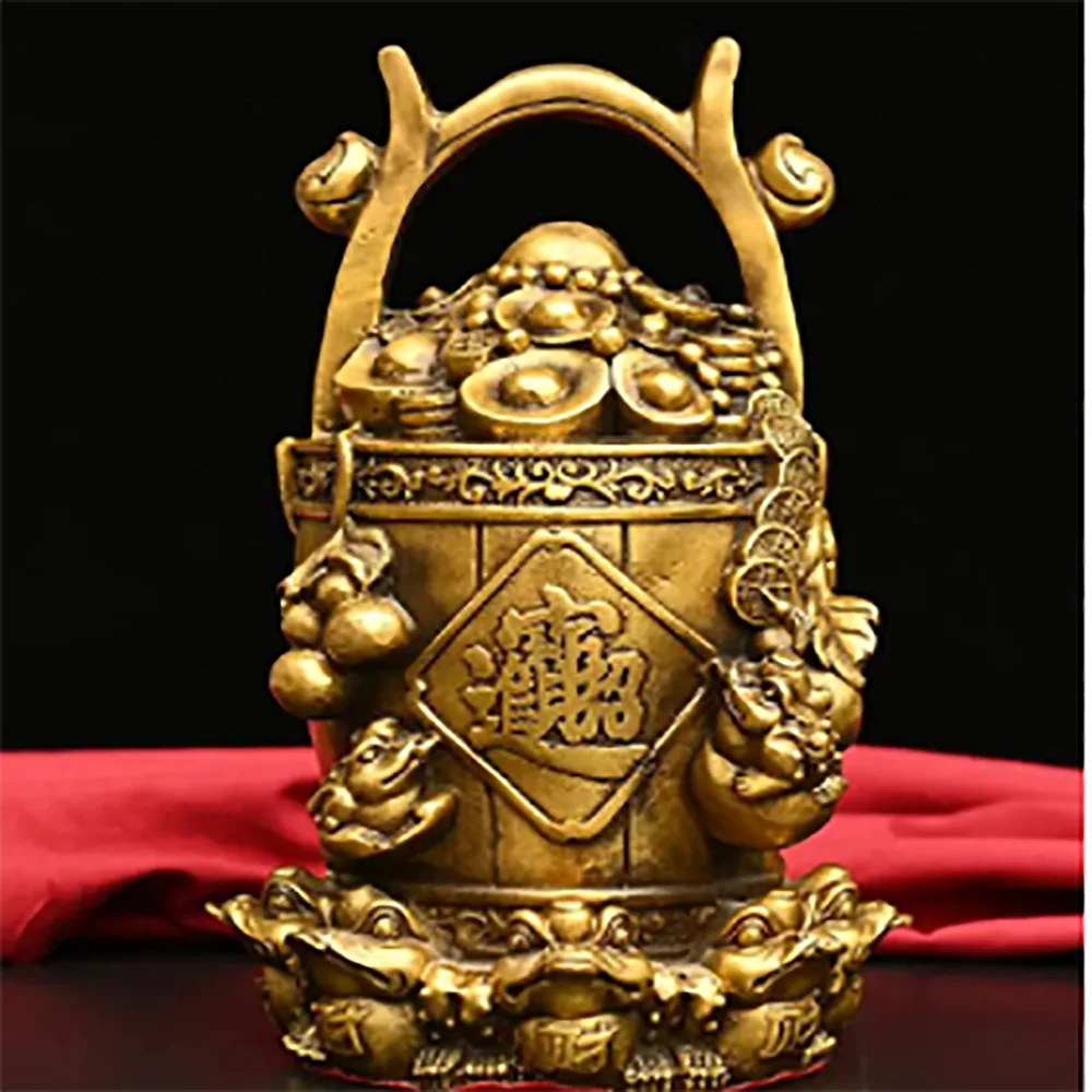 Seiko brass recruit wealth gold money barrel crafts statue