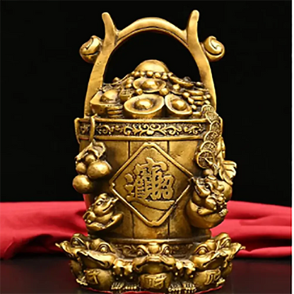 Seiko brass recruit wealth gold money barrel crafts statue