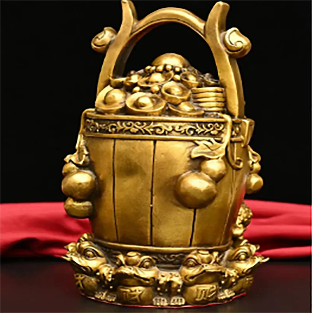 Seiko brass recruit wealth gold money barrel crafts statue