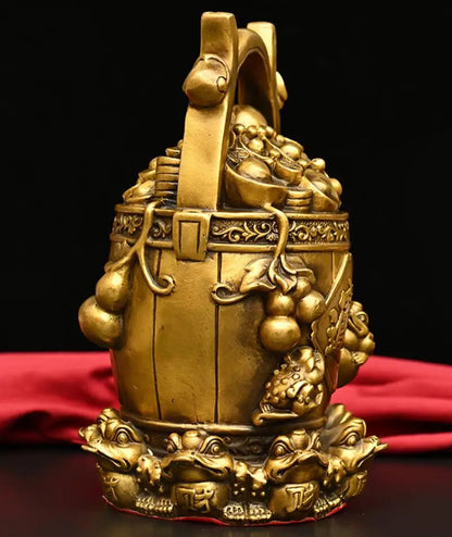 Seiko brass recruit wealth gold money barrel crafts statue
