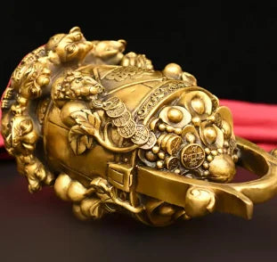 Seiko brass recruit wealth gold money barrel crafts statue