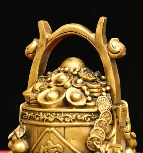 Seiko brass recruit wealth gold money barrel crafts statue