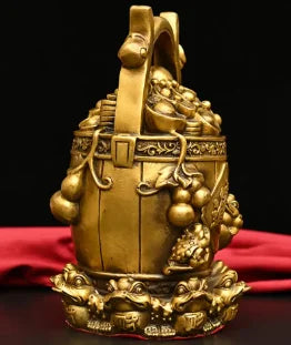 Seiko brass recruit wealth gold money barrel crafts statue