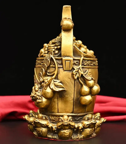 Seiko brass recruit wealth gold money barrel crafts statue