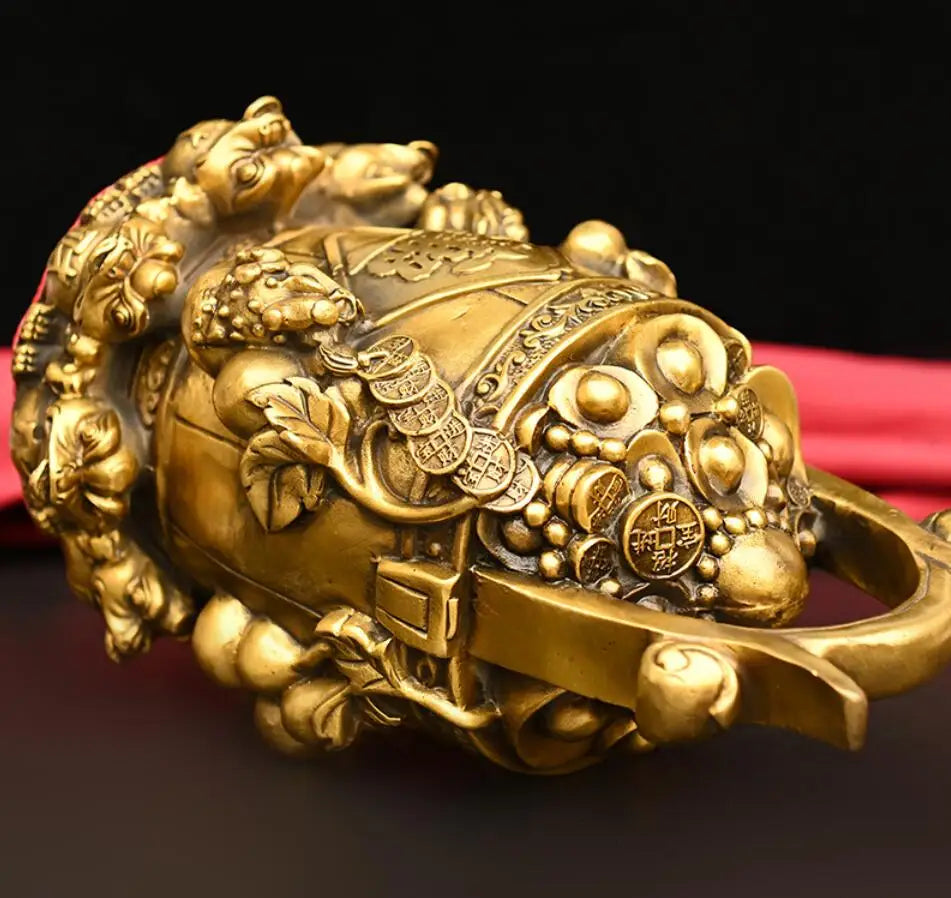 Seiko brass recruit wealth gold money barrel crafts statue