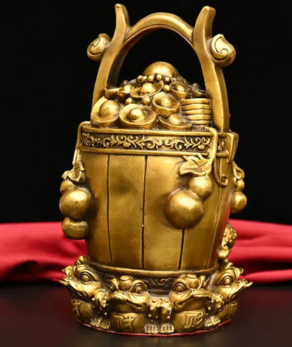 Seiko brass recruit wealth gold money barrel crafts statue