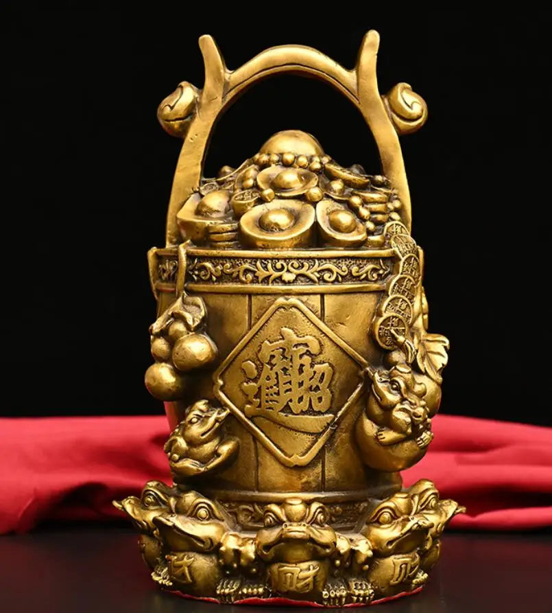 Seiko brass recruit wealth gold money barrel crafts statue