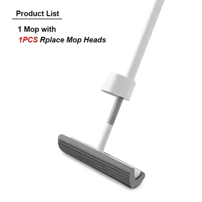 Self-Wringing Floor Mop180 Degree Squeeze Mop with Triangle Design PVA Mop Head for Kitchen Bedroom Household Cleaning Tools