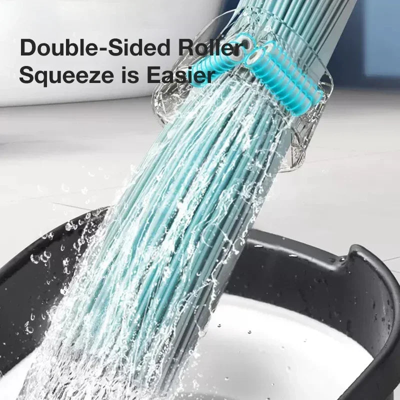 Self-Wringing Floor Mop180 Degree Squeeze Mop with Triangle Design PVA Mop Head for Kitchen Bedroom Household Cleaning Tools