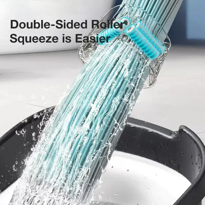 Self-Wringing Floor Mop180 Degree Squeeze Mop with Triangle Design PVA Mop Head for Kitchen Bedroom Household Cleaning Tools