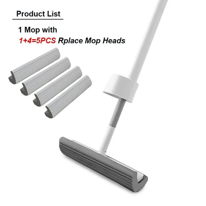 Self-Wringing Floor Mop180 Degree Squeeze Mop with Triangle Design PVA Mop Head for Kitchen Bedroom Household Cleaning Tools