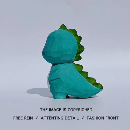 Send TA a little dinosaur! Small Monster Woodcarving Cute Handmade Decoration Pure Handmade Birthday Gift Desktop Decoration