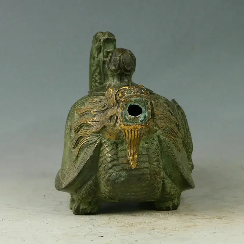 Series CRUSH Chinese Ancient Bronze Hand-Carved Dragon Teapot Kangxi Mark