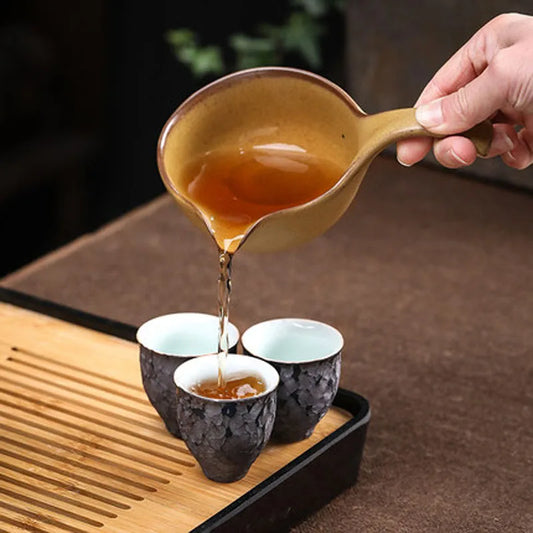 Service Automatic Stone-Mill Pottery Lazy Stone Grinding Tea Set Rotating Water Teapot Tea Maker For Ceremony Home Office Decor